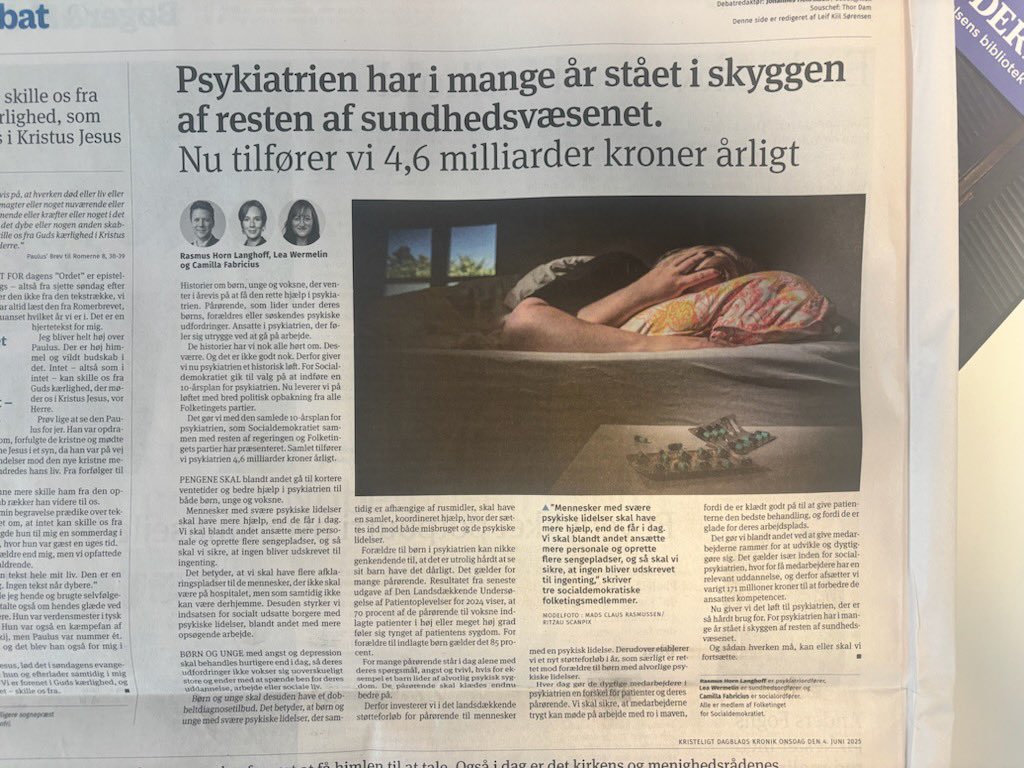 Yes et afgørende løft for psykiatrien. Det er både godt og helt nødvendigt. Og skal det lykkes og det skal det, så må vi sikre rette faglighed og tak for at der er afsat midler til et uddannelsesløft i socialpsykiatrien. Nu får mange ufaglærte mulighed for merit og en uddannelse