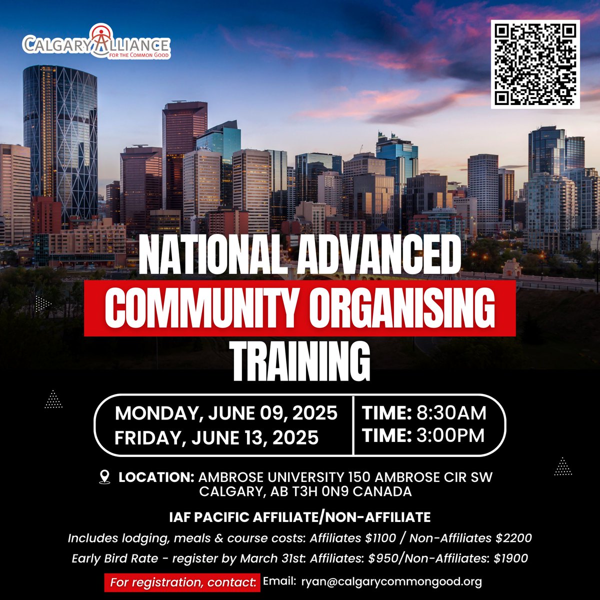 Calgary Alliance for the Common Good (@commongoodyyc) on Twitter photo Join the National Advanced Community Organizing Training in Calgary!
π
June 9 & 13, 2025 |
π Ambrose University
Includes lodging, meals & materials.
π© Register: ryan@calgarycommongood.org
#CommunityLeadership #OrganizingForChange #CalgaryEvents Join the National Advanced Community Organizing Training in Calgary!
π
June 9 & 13, 2025 |
π Ambrose University
Includes lodging, meals & materials.
π© Register: ryan@calgarycommongood.org
#CommunityLeadership #OrganizingForChange #CalgaryEvents
