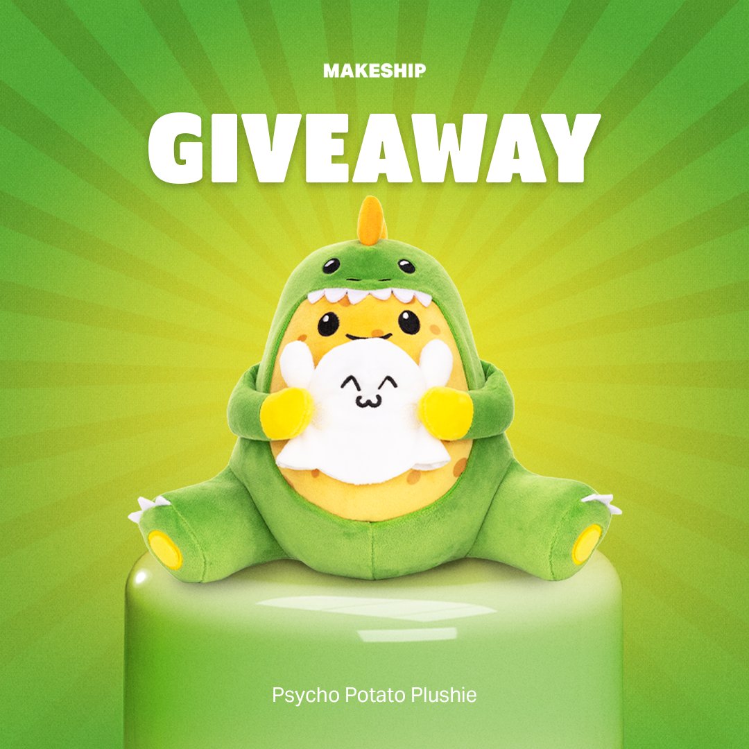 Hellou Potatoes! It’s giveaway time! We’re giving you the chance to win 1 of 2 Psycho Potato plushies  🎉 How to enter?

- Follow @makeship &amp; <a href="/PsychoHypnotic/">PsychoHypnotic</a> 
- RT this post

Contest ends on June 6th. Good luck!