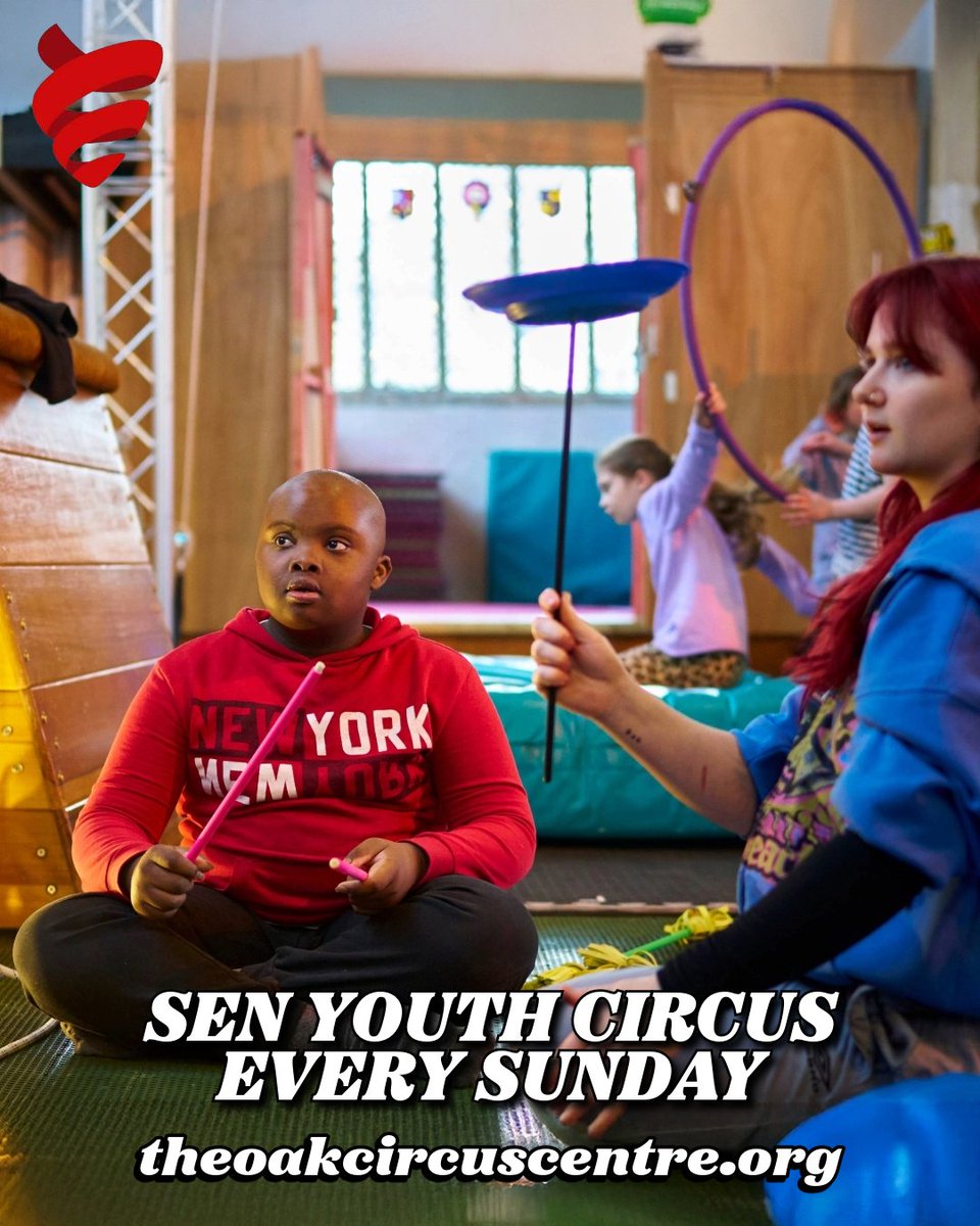 🎪 SEN Sundays at The Oak Circus Centre are all about fun, connection &amp; creativity. These relaxed circus sessions are designed for young people with special educational needs &amp; disabilities, offering a calm space to play, explore &amp; build confidence.

🎟️ theoakcircuscentre.org/sen-friendly-w…