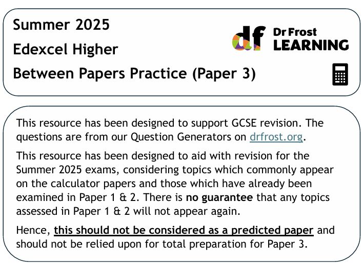 🚨 Hot off the press <a href="/DrFrostMaths/">Dr Frost</a> ! 🚨

Our GCSE Maths Likely Topic Papers for Paper 3 are now live! 📘✏️

🟣 Edexcel: buff.ly/Jj82kC5
🟢 AQA: buff.ly/ur1LEZ7
🟠 OCR: buff.ly/aP7bqmt

🖥️ Online Worksheets: buff.ly/FzCmsub