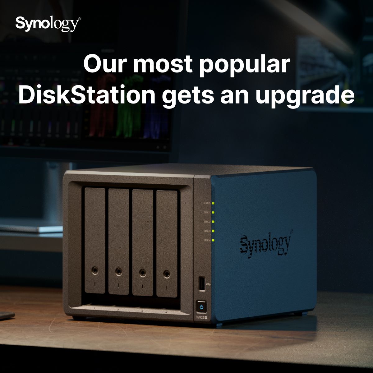 Synology's tweet image. Made for demanding workloads, DS925+ delivers substantial performance gains. When paired with the new DX525 expansion unit, your system can support up to 9 drive bays and 180 TB of raw capacity. Explore DS925+: sy.to/ds925

#networkattachedstorage #homeofficetools