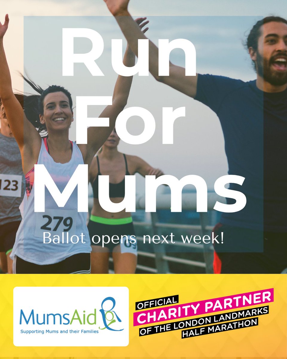 We have another exciting opportunity for keen or budding runners to represent MumsAid, this time in the London Landmarks Half Marathon. 💙🏃‍♀️

The ballot opens next week and is free to enter.

Use this link to find out more or sign up for updates. llhm.co.uk/ballot-26