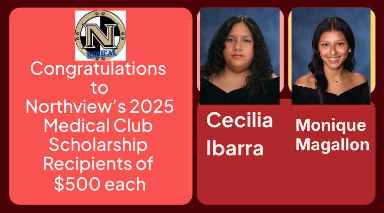 NHS's MedClub wishes these two scholarship recipients the best as they head off to college to study in the field of medicine and make their mark in society. We are PROUD to award each of you!