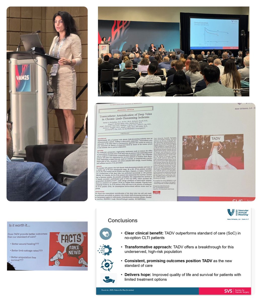 BREAKTHROUGH DATA AT #VAM25!

In a highly anticipated plenary presentation, long-term data comparing #TADV versus Standard of Care in no-option #CLTI patients was unveiled.

Congratulations to the investigators, Dr. Dua and all who are driving innovation forward.

#LimFlow #CLTI