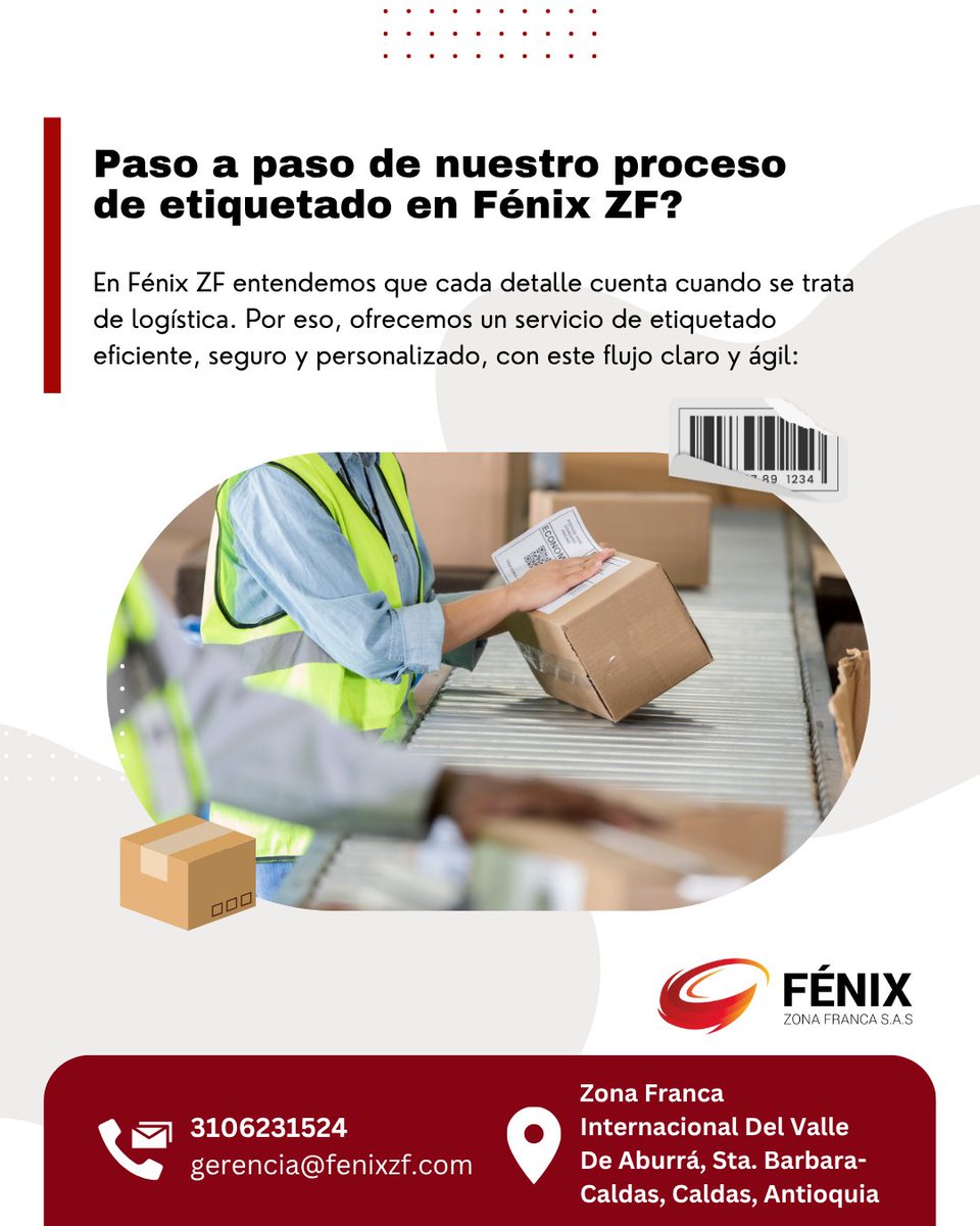 Fenix_ZF's tweet image. ✨Cada detalle cuenta cuando se trata de logística.
Conoce paso a paso cómo funciona nuestro servicio de etiquetado, diseñado para garantizar orden, cumplimiento y presentación impecable. #FénixZonaFranca #LogísticaConValor #EtiquetadoYEmpaque #ServiciosLogísticos #ZonaFranca