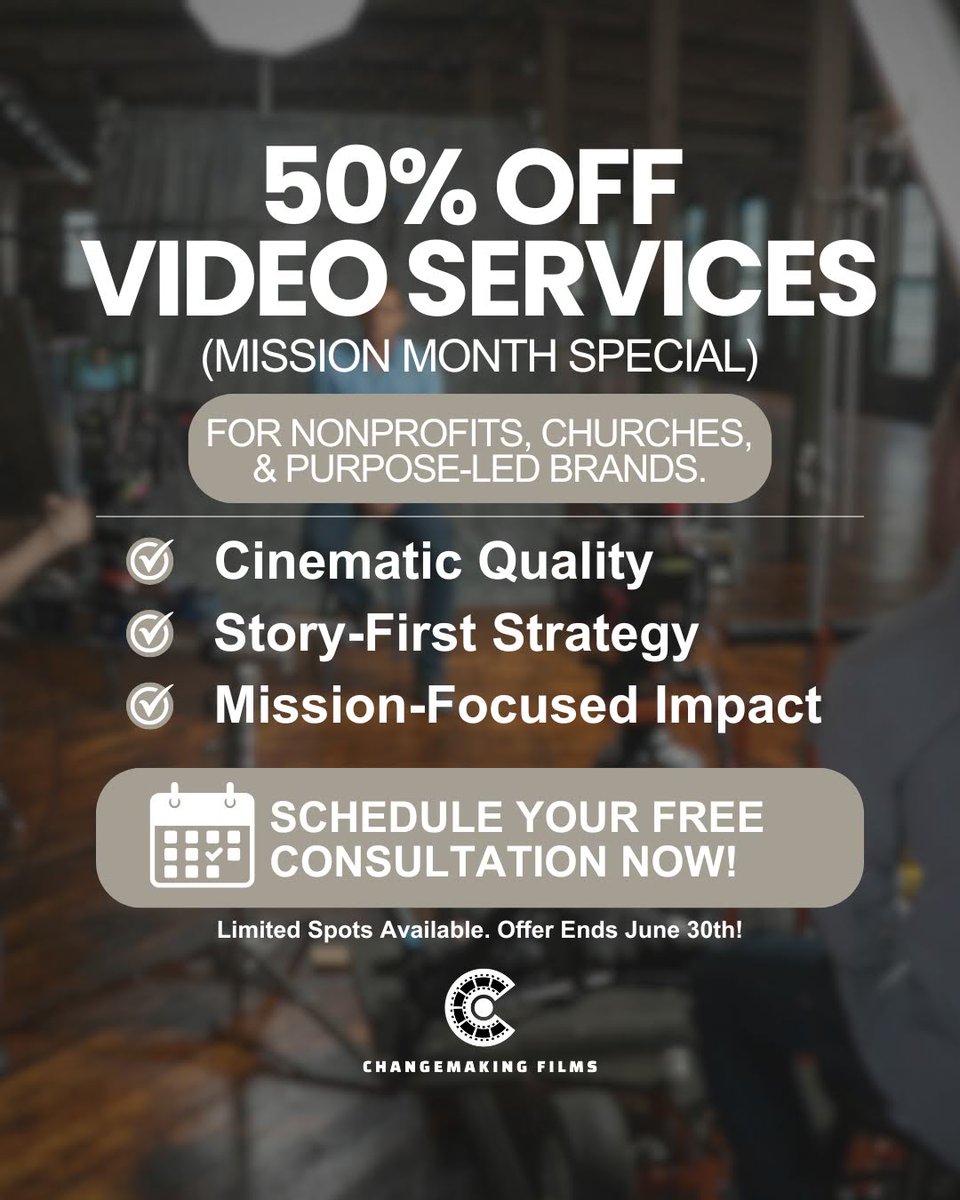 JohnKnippFilms's tweet photo. Mission Month is here — and we’re celebrating purpose-driven work. 🎥

To support nonprofits, churches, and mission-led teams doing meaningful work, I’m offering 50% off video services this month only.

Whether you need a short highlight film, social cutdowns, or a story that captures your heart for impact — now’s a great time to bring it to life.

🔗 Book a free discovery call to learn more:
https://t.co/BhbEFtcjqt

Let’s help your mission move hearts and inspire action. 🎥✨

#MissionMonth #ChangemakingFilms #NonprofitMarketing #StorytellingForGood #LasVegasFilmmaker #PurposeDriven #LasVegas