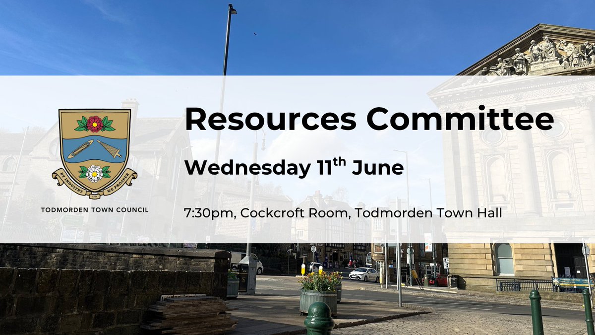 Have a look at the agenda and papers for the next Resources Committee meeting on the 11th June! --&gt; todmorden-tc.gov.uk/event/resource…