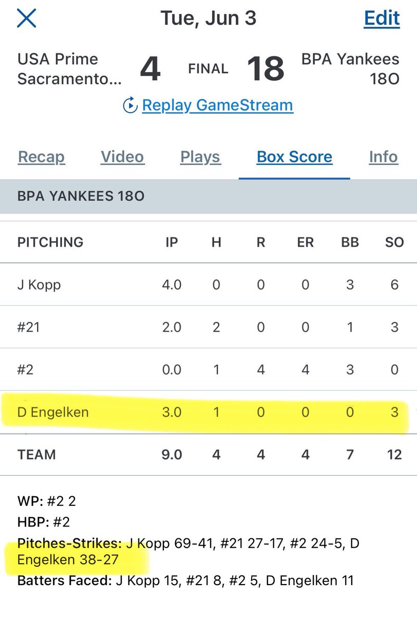 David Engelken (@davide2026) on Twitter photo Looking forward to the <a href="/BayAreaWS/">Bay Area World Series (BAWS)</a> this weekend. I will be pitching on Friday 6/6 in the Delta vs East Bay game at 10:30 AM. <a href="/DigsPitcher/">Pitcher DIGS</a> <a href="/SacMaxPreps/">Sac-Joaquin MaxPreps</a> <a href="/WCPSacramento/">West Coast Preps Sacramento</a> <a href="/FHS_CoachSal/">Sal Rivera</a> <a href="/FHSbaseballDogs/">Folsom Bulldogs Baseball</a> <a href="/bpasac2026/">BPA Sac 2026</a> #uncommited Looking forward to the <a href="/BayAreaWS/">Bay Area World Series (BAWS)</a> this weekend. I will be pitching on Friday 6/6 in the Delta vs East Bay game at 10:30 AM. <a href="/DigsPitcher/">Pitcher DIGS</a> <a href="/SacMaxPreps/">Sac-Joaquin MaxPreps</a> <a href="/WCPSacramento/">West Coast Preps Sacramento</a> <a href="/FHS_CoachSal/">Sal Rivera</a> <a href="/FHSbaseballDogs/">Folsom Bulldogs Baseball</a> <a href="/bpasac2026/">BPA Sac 2026</a> #uncommited