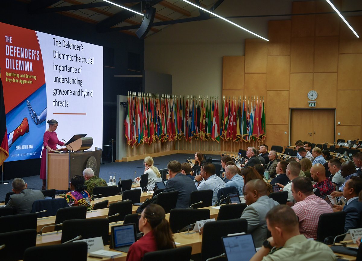 Marshall_Center's tweet photo. "The problem isn’t identifying the suspect. It’s proving intent and attribution, especially when the attacker isn’t a state."
        - Elisabeth Braw, senior fellow with the @AtlanticCouncil and #SIWHT Day 2 presenter, breaking down the brilliance of #GrayZone tactics.
---- https://t.co/sWNSmwQeFK