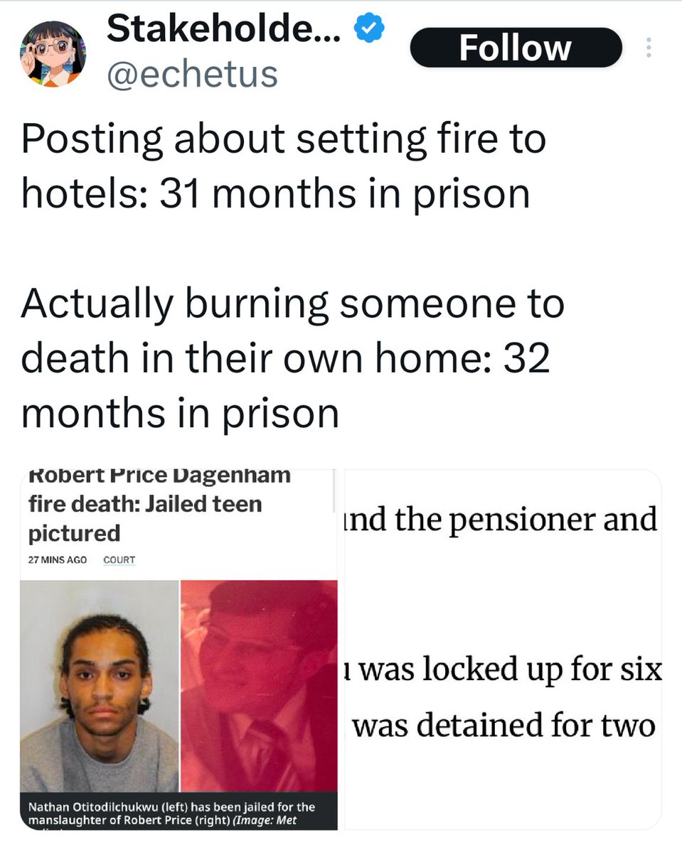 <a href="/10DowningStreet/">UK Prime Minister</a> It's changing for  worse, how can any creature with a soul and a good heart justify 
31 months for a tweet , and one month longer for someone who instigated a most agonising death 
Your disregard for your moral duty knows no bounds, you really are making Britain a very sad place.