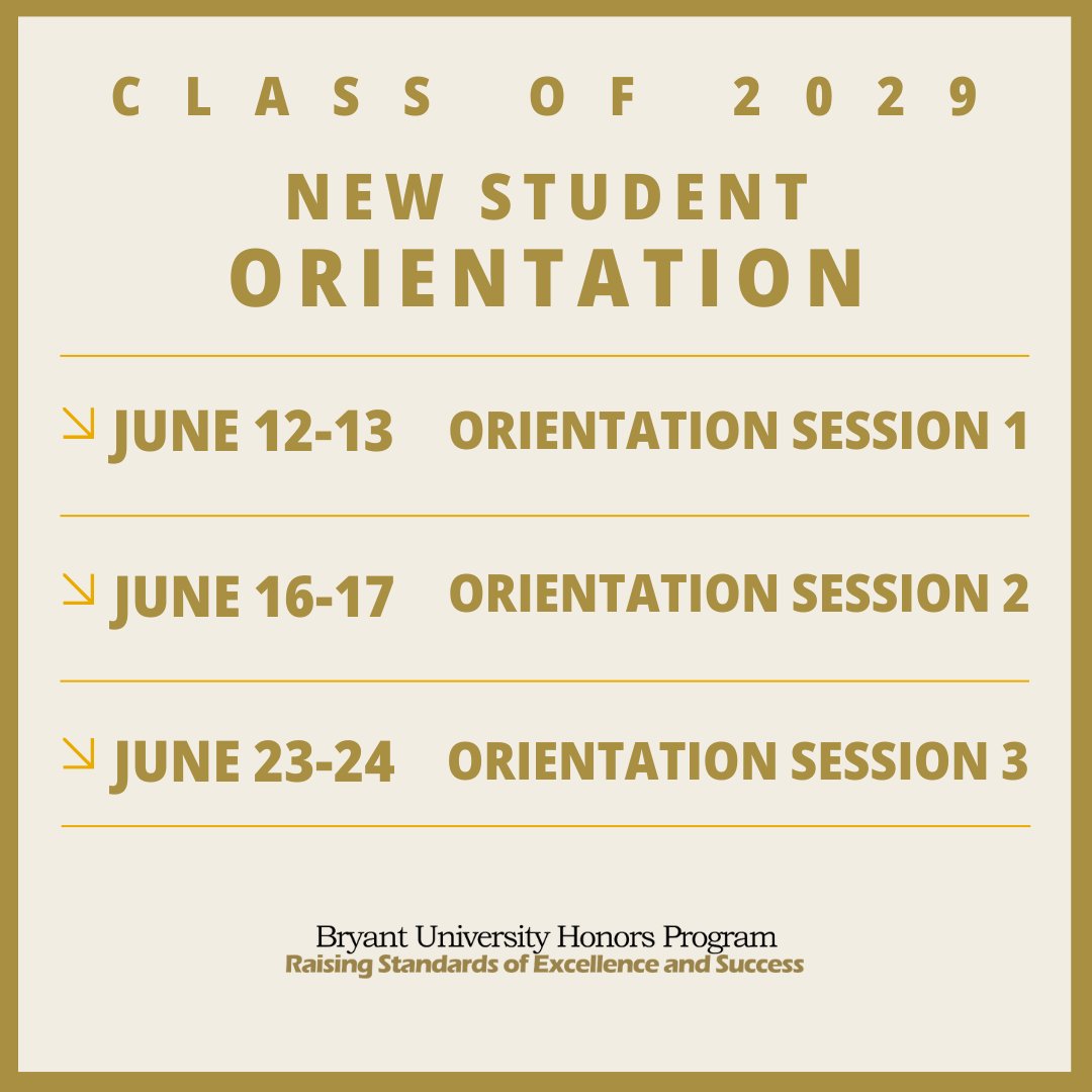 The New Student Orientation Dates for Class of 2029!