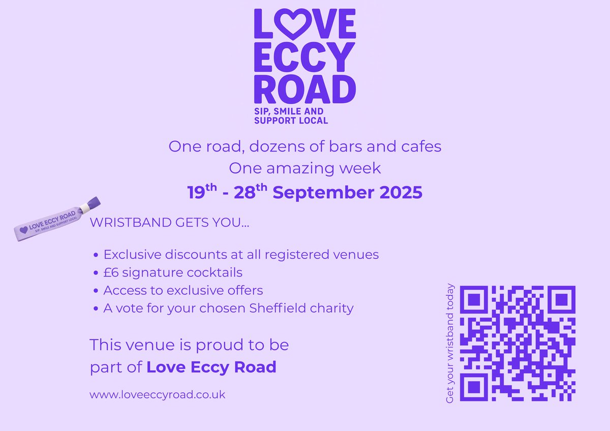 A very good friend of ours is organising this so any RTs, likes and/or wristband purchases would be hugely appreciated. If you run a venue on #LoveEccyRoad then please get in touch with them loveeccyroad.co.uk/contact-us or us. Thank you.