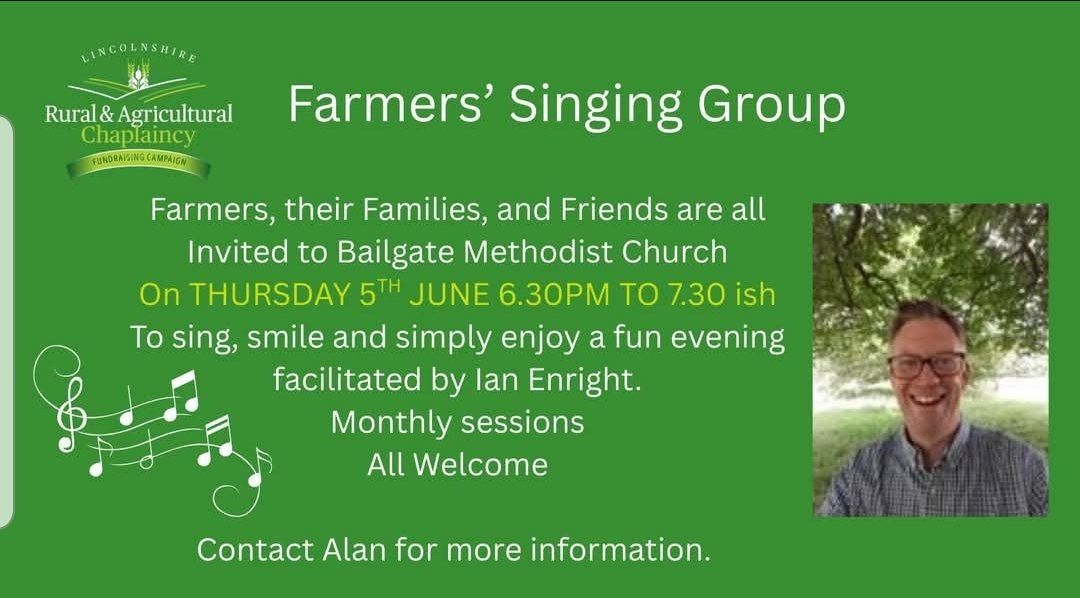 Who is joining us for some singing tomorrow (Thursday 5th June) at 6.30 pm, Bailgate Methodist Church, Lincoln