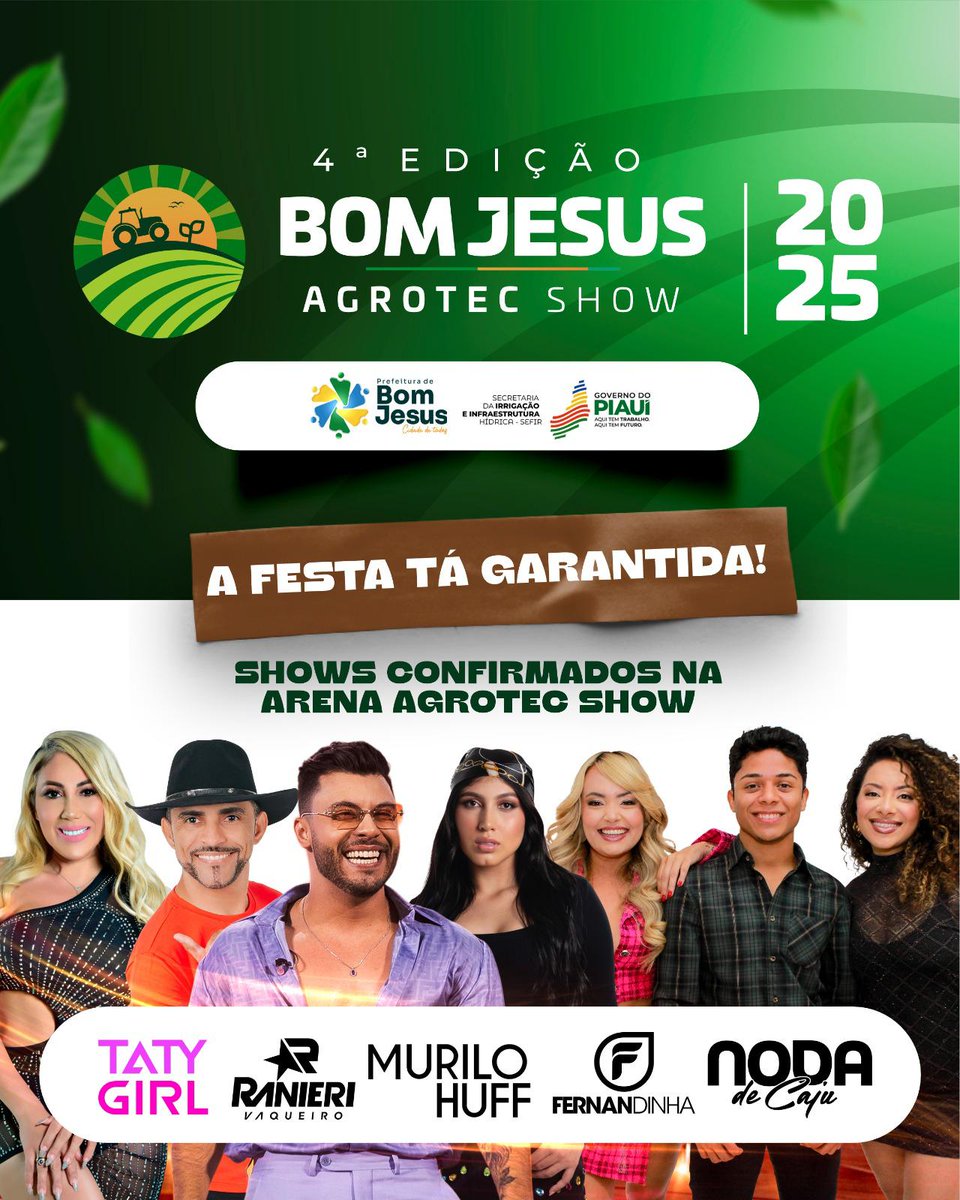 guocombr's tweet photo. Bom Jesus Agrotec Show 2025, de 23 a 26 de julho, com uma programação recheada de inovação. Bom Jesus – PI! Vem aí o Bom Jesus Agrotec Show 2025, de 23 a 26 de julho, com uma programação recheada de inovação, tecnologia e muito conteúdo voltado para o agronegócio do estado! https://t.co/j9SStJhE8N