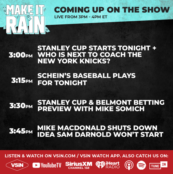 VSiN (@vsinlive) on Twitter photo Come get it live at 3 PM with <a href="/AdamSchein/">Adam Schein</a>
The Stanley Cup starts tonight! Schein joined by <a href="/Somobomb18/">Mike Somich</a> to break it all down!
Join on VSiN.com or the VSIN Watch App: onelink.to/4895f5 Come get it live at 3 PM with <a href="/AdamSchein/">Adam Schein</a>
The Stanley Cup starts tonight! Schein joined by <a href="/Somobomb18/">Mike Somich</a> to break it all down!
Join on VSiN.com or the VSIN Watch App: onelink.to/4895f5