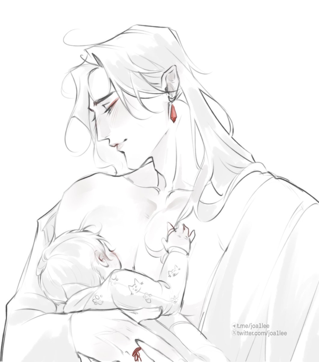 Омега Хуа Чэн кормящий грудью, вы не просили, но я знаю что вам это нужно 

[ #TGCF #HuaCheng ]