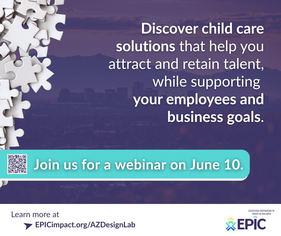 <a href="/EPICimpactorg/">Executives Partnering to Invest in Children (EPIC)</a>, in partnership with <a href="/myvsuw/">Valley of the Sun United Way</a>, <a href="/unitedwayaz/">United Way of Tucson</a>, <a href="/UnitedWayNAZ/">United Way of NAZ</a>, United Way of Graham &amp; Greenlee County, <a href="/AZFTF/">First Things First</a>, <a href="/phxchamber/">Greater Phoenix Chamber</a> and <a href="/AZChamber/">Arizona Chamber</a>, is launching a Design Lab cohort to tackle child care challenges. Join our webinar June 10 to learn more: zoom.us/meeting/regist…