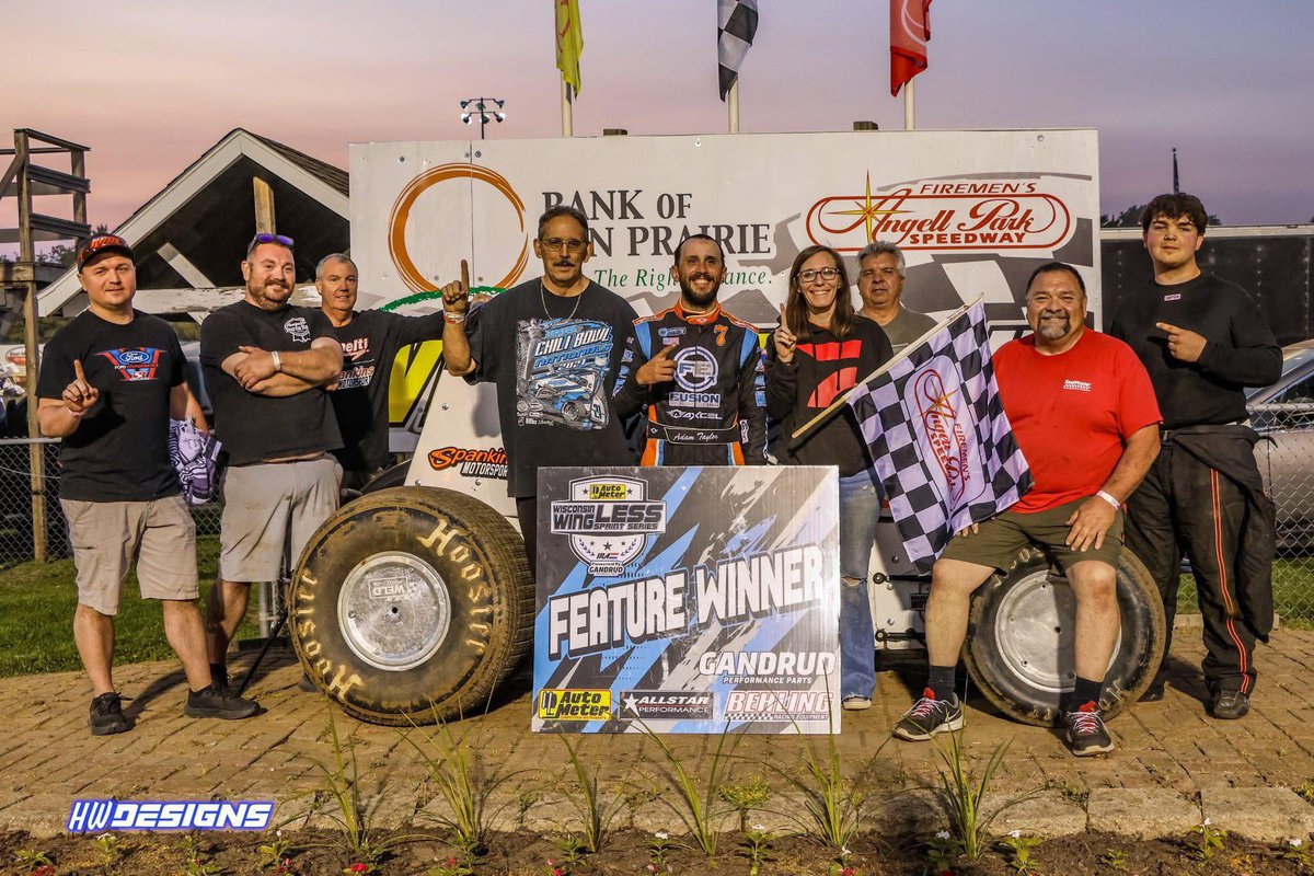 Congratulations Adam Taylor #8T on your WIN Sunday 6/1 at Angell Park Speedway in the Wingless Feature! Good job Adam and Team.
#RaceHard #TeamTripleX #TripleXWIN