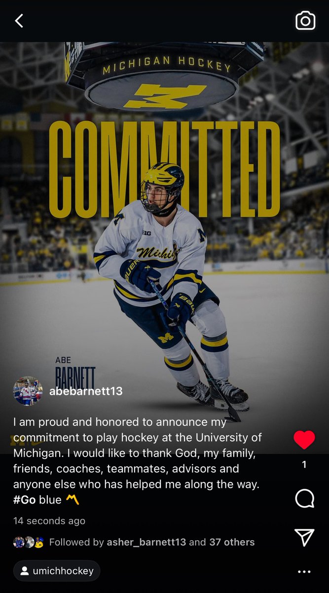 Michigan Hockey's Future 〽️ (@futureblueice) on Twitter photo Boom! 💣
Rising <a href="/USAHockeyNTDP/">USA Hockey’s NTDP</a> U18 LHD Abe Barnett is officially #FutureBlue! The Chicagoland native follows in the footsteps of older bro/incoming frosh, Asher Barnett.
This year, Abe put up 4-10—14 as a U17, a traditionally tough year of development against older competition. Boom! 💣
Rising <a href="/USAHockeyNTDP/">USA Hockey’s NTDP</a> U18 LHD Abe Barnett is officially #FutureBlue! The Chicagoland native follows in the footsteps of older bro/incoming frosh, Asher Barnett.
This year, Abe put up 4-10—14 as a U17, a traditionally tough year of development against older competition.