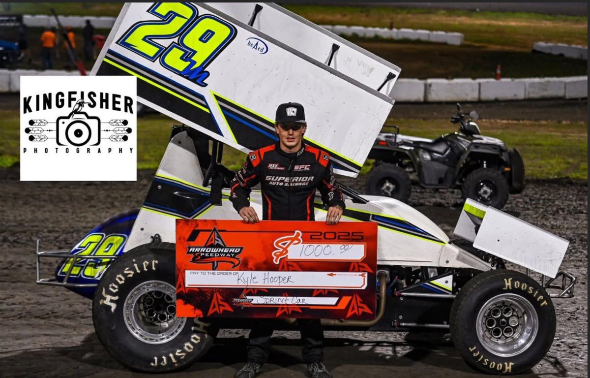 Friday, May 30th Kyle Hooper Racing picked up the WIN! 
Congratulations Kyle and Team for parking your #29m Triple X chassis in the Victory Lane at Arrowhead Speedway.
#RaceHard #TeamTripleX #TripleXWIN
