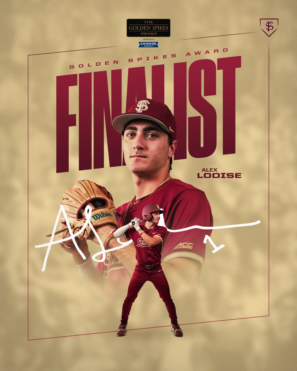 FSU Baseball (@fsubaseball) on Twitter photo โญ๏ธ Golden Spikes Award Finalist โญ๏ธ
Congratulations to Alex Lodise, named one of three finalists for the national player of the year honor! โญ๏ธ Golden Spikes Award Finalist โญ๏ธ
Congratulations to Alex Lodise, named one of three finalists for the national player of the year honor!