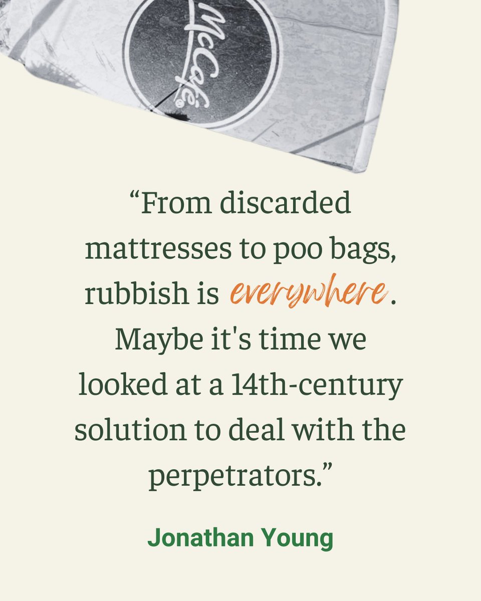 "Guess the average time needed to eat a Big Mac. The answer’s 13-and-a-half minutes. That’s how long it takes a litter-lout to drive from the local McDonald’s and chuck the packaging onto the road adjoining our land." - Jonathan Young

Read more
scribehound.com/countryside/sh…