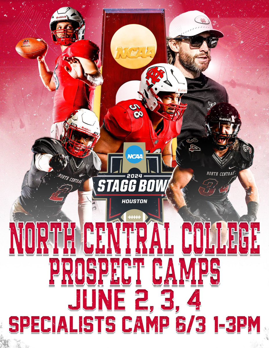 I will be attending the <a href="/football_ncc/">NCC Football</a> prospect camps today ! Can’t wait to get out there, compete, and showcase all that I am !!