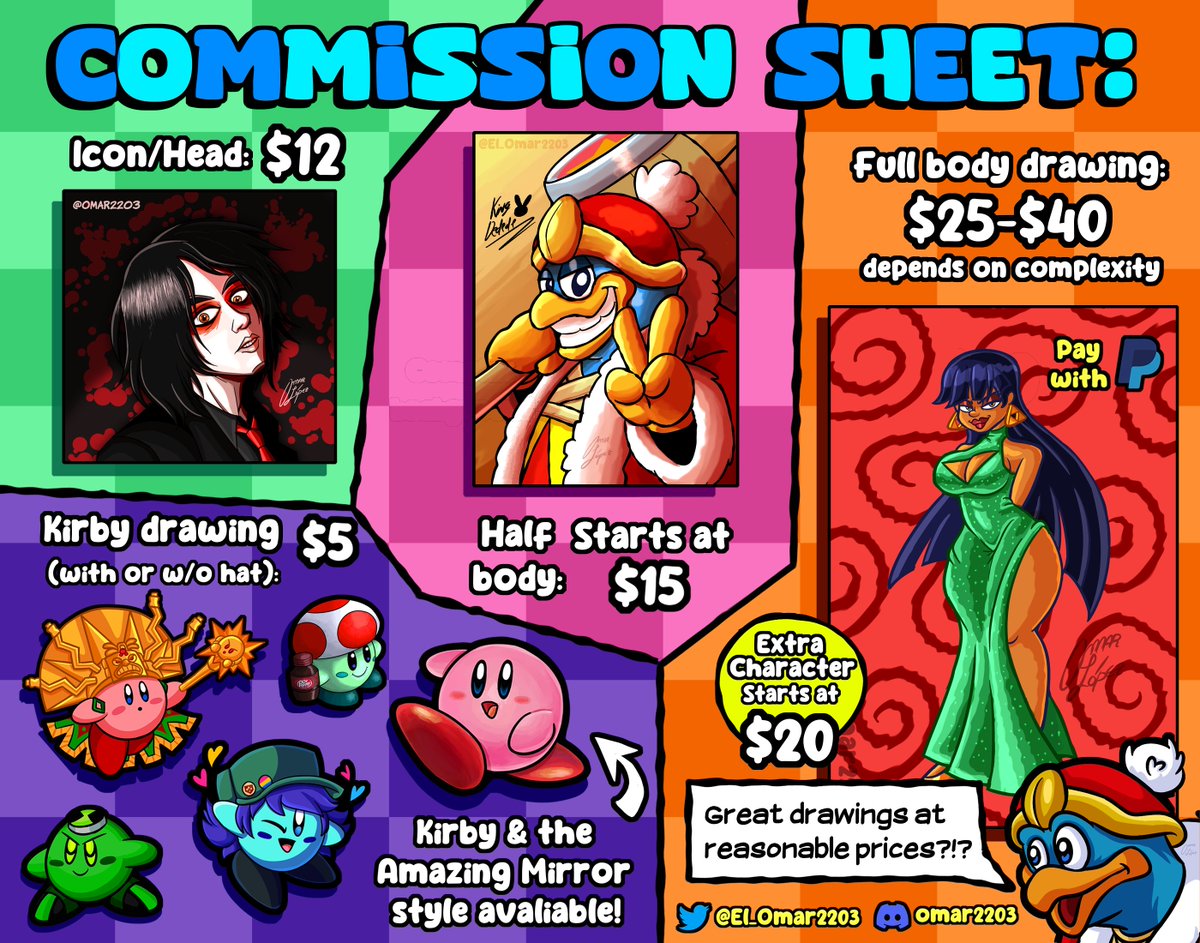 El_Omar2203's tweet image. Posting my price sheet again, as always six total slots avaliable, any questions contact me. 👀