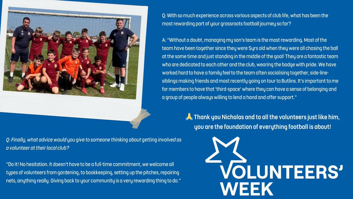 Amateur FA ⚽️ (@amateurfa) on Twitter photo 𝗧𝗵𝗲 𝗽𝗲𝗼𝗽𝗹𝗲 𝘄𝗵𝗼 𝗺𝗮𝗸𝗲 𝗶𝘁 𝗵𝗮𝗽𝗽𝗲𝗻
This #VolunteersWeek we're shining a spotlight on the amazing people behind Amateur FA football.
Meet Nicholas, one of the driving forces behind <a href="/Bealoniansfc/">Bealoniansfc</a> 🧡
#NationalVolunteersWeek2025 #AmateurFA 𝗧𝗵𝗲 𝗽𝗲𝗼𝗽𝗹𝗲 𝘄𝗵𝗼 𝗺𝗮𝗸𝗲 𝗶𝘁 𝗵𝗮𝗽𝗽𝗲𝗻
This #VolunteersWeek we're shining a spotlight on the amazing people behind Amateur FA football.
Meet Nicholas, one of the driving forces behind <a href="/Bealoniansfc/">Bealoniansfc</a> 🧡
#NationalVolunteersWeek2025 #AmateurFA