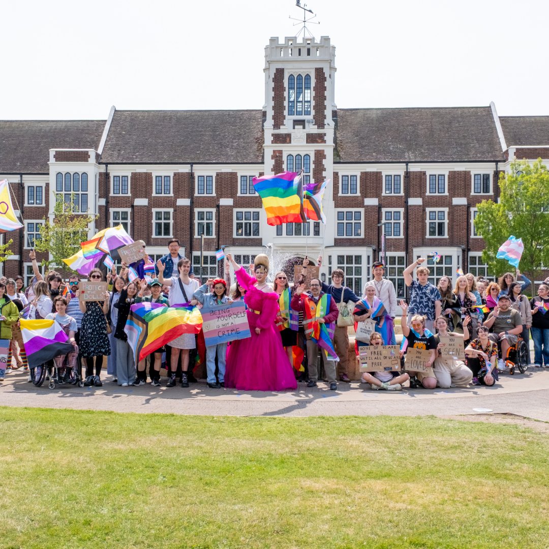 lborouniversity's tweet photo. Pride March 2025! 🌈

There was a fantastic turnout for our campus Pride March today!

A huge thank you to everyone who attended and to @LboroLGBT_Staff and Loughborough Students' Union's LGBT+ Association for their hard work in organising the event. https://t.co/sjo01WKP4c