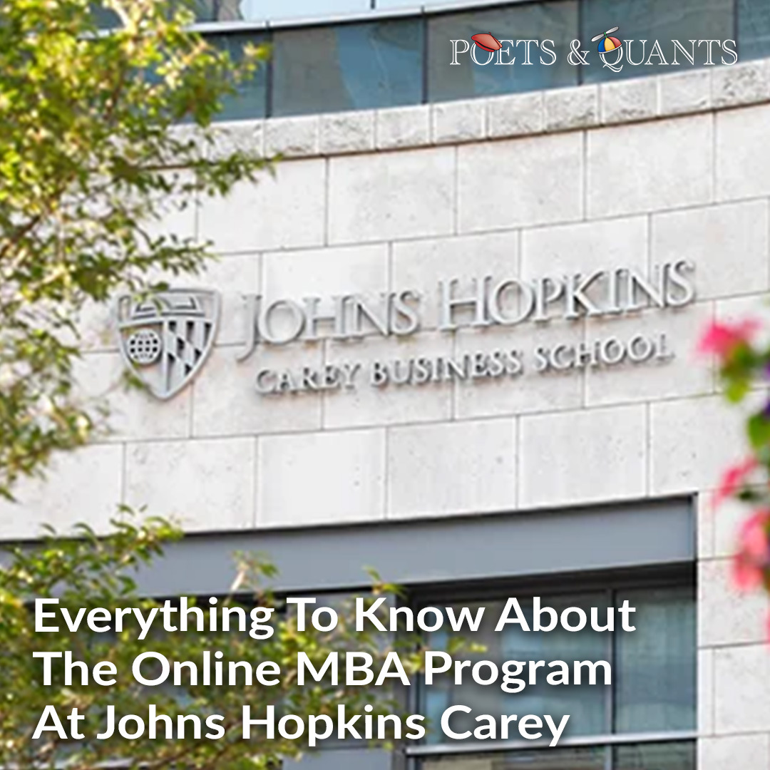 Poets&Quants (@poetsandquants) on Twitter photo Dreaming of getting your MBA without putting your career on pause? <a href="/JHUCarey/">Johns Hopkins Carey Business School</a>’s online MBA is designed to meet the working professional where they are.
Learn more: hubs.la/Q03qBfb60
#OnlineMBA #BusinessSchool Dreaming of getting your MBA without putting your career on pause? <a href="/JHUCarey/">Johns Hopkins Carey Business School</a>’s online MBA is designed to meet the working professional where they are.
Learn more: hubs.la/Q03qBfb60
#OnlineMBA #BusinessSchool