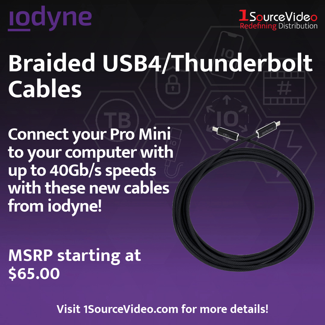 1sourcevideo's tweet photo. @iodynepro's USB4/Thunderbolt Cables achieve up to 40Bb/s transfer speeds between your Pro Mini and computer!

#1SourceVideo #distribution #RedefiningDistribution #Iodyne #cables #USB4 #Thunderbolt #40Gbs #datatransfer #ProMini #filmmaking #videoproduction #cinematography #film https://t.co/W4cJ1d92Hm