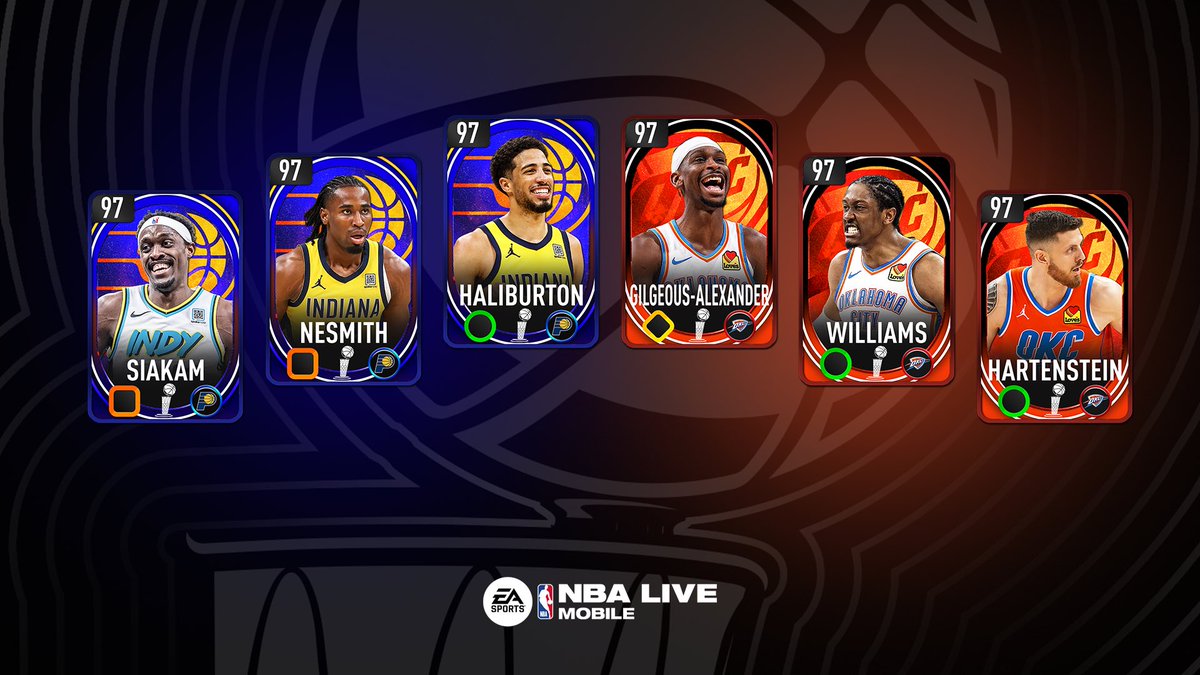 EASPORTSNBALM's tweet image. Too many epic showdowns in the NBA Championship Finals event! Who are you rooting for?
Pacers vs Thunders
Elite Defense vs Efficient Offense
MVP Shai vs Clutch Tyrese
Join in on the fun and ball out on NBA LIVE Mobile!
#NBALM #NBAFinals