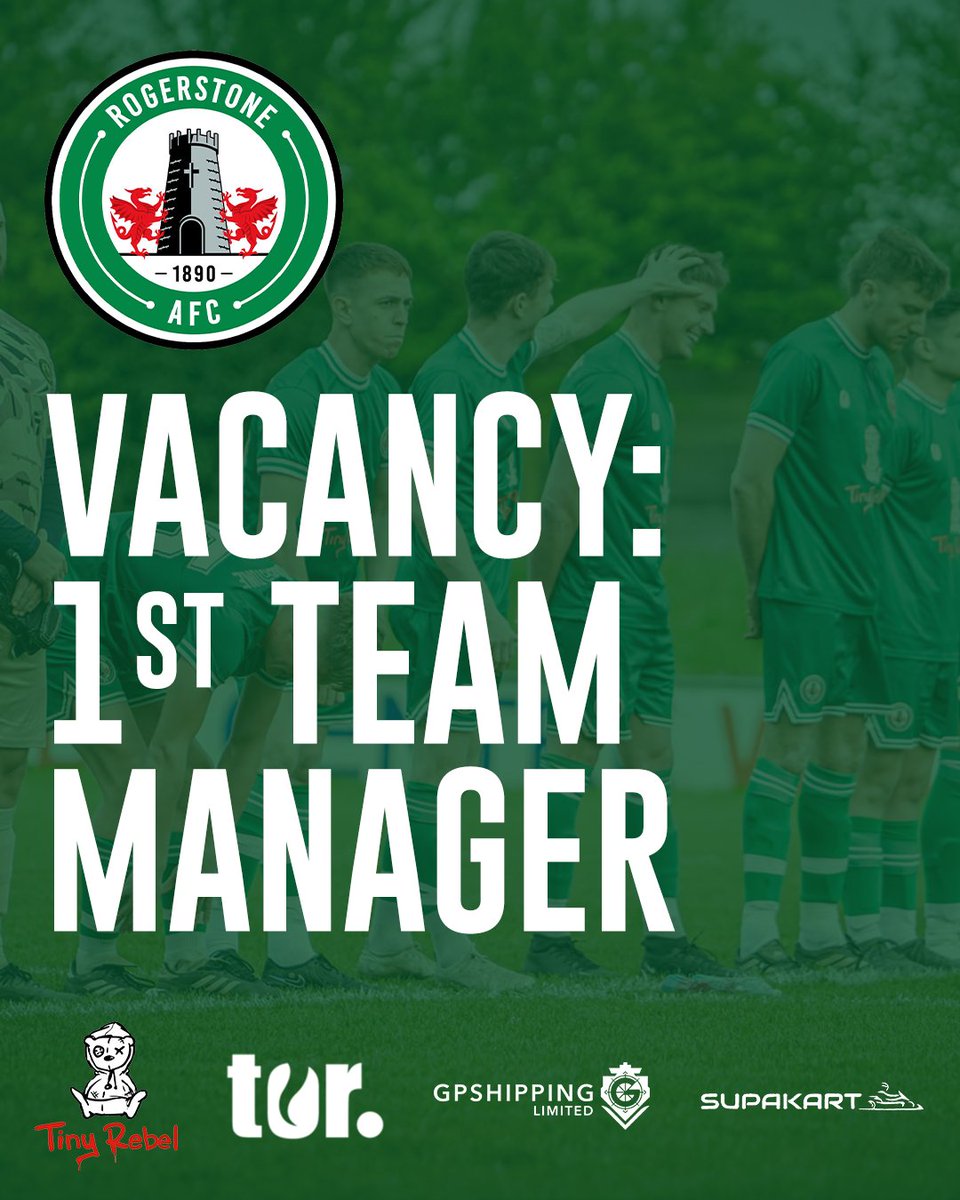 Rogerstone AFC (@rogerstoneafc) on Twitter photo We are now taking applications for our new 1st team manager for the upcoming season.
If you hold a UEFA C Licence or higher and would like to work with our ambitious club, please drop us a DM or email admin@rogerstoneafc.co.uk
#BleedGreen We are now taking applications for our new 1st team manager for the upcoming season.
If you hold a UEFA C Licence or higher and would like to work with our ambitious club, please drop us a DM or email admin@rogerstoneafc.co.uk
#BleedGreen