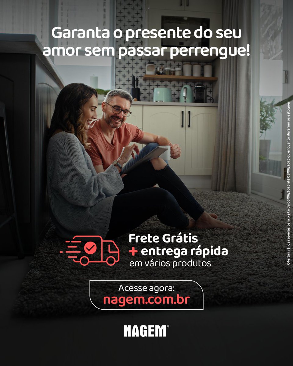 O presente do seu amor está aqui. 💙 
Acesse nagem.com.br e receba rapidinho! 🩷