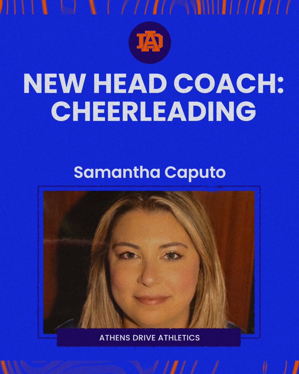 Athens Drive Athletics would like to welcome Samantha Caputo as the New Head Varsity Cheerleading Coach!
