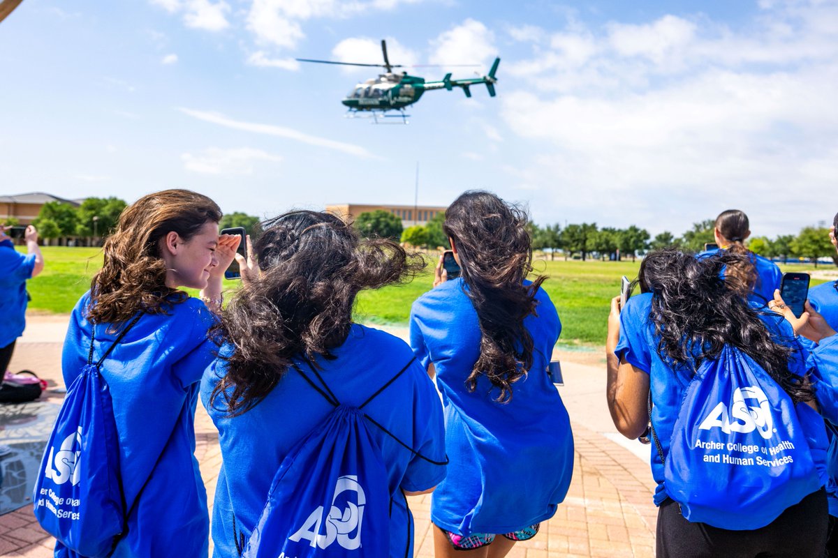 AngeloState's tweet image. Our Summer Nursing Discovery Camp students got a front-row seat to emergency simulations this week, from mock Shannon AirMed 1 airlifts to a staged car crash with the San Angelo Fire Department EMS team. 🚁🚑