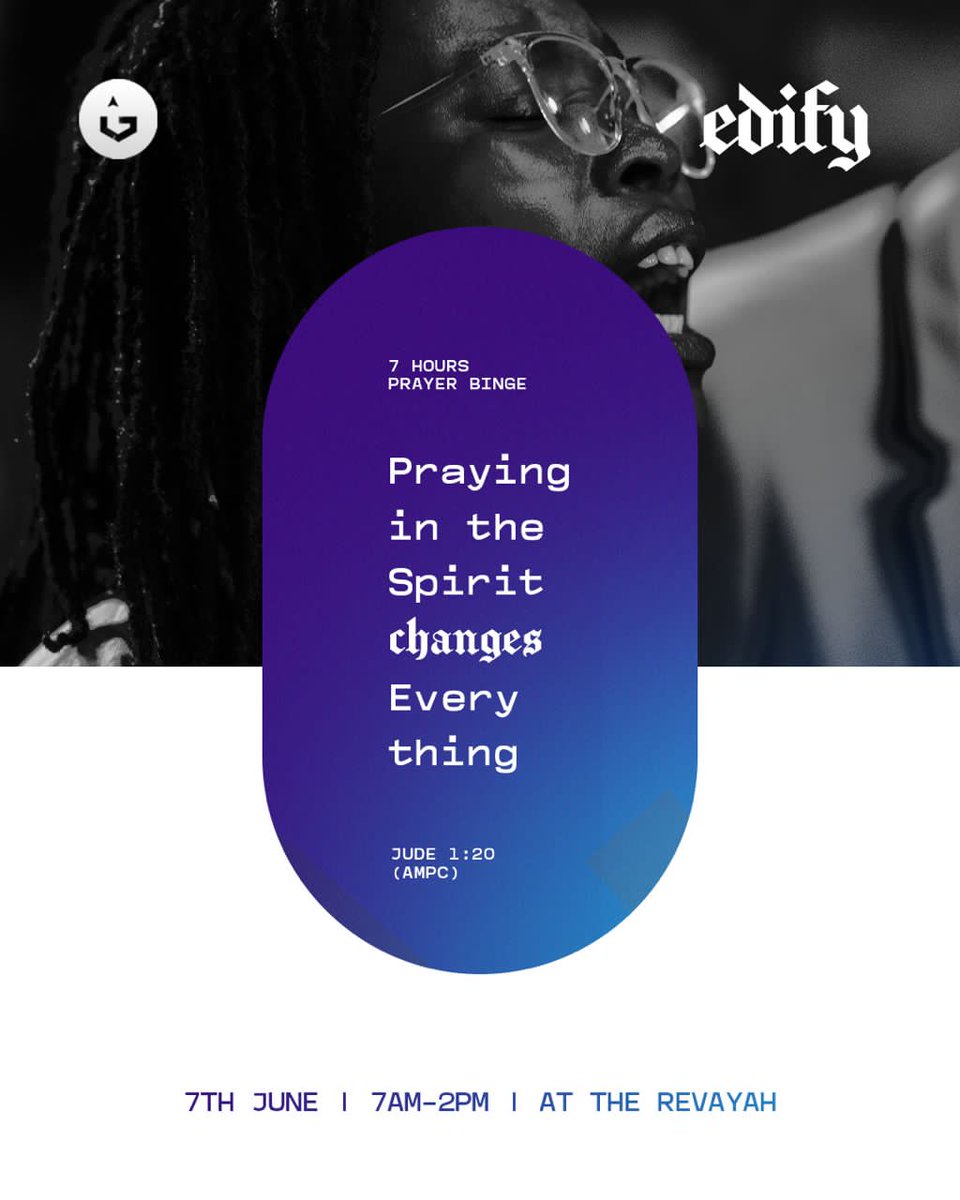 Prayer is vital for the fulfillment of your destiny. In prayer, God seals your heart with pictures and they become clearer as you pray.

Come edify yourself this Saturday as we make progress in the places that matter.