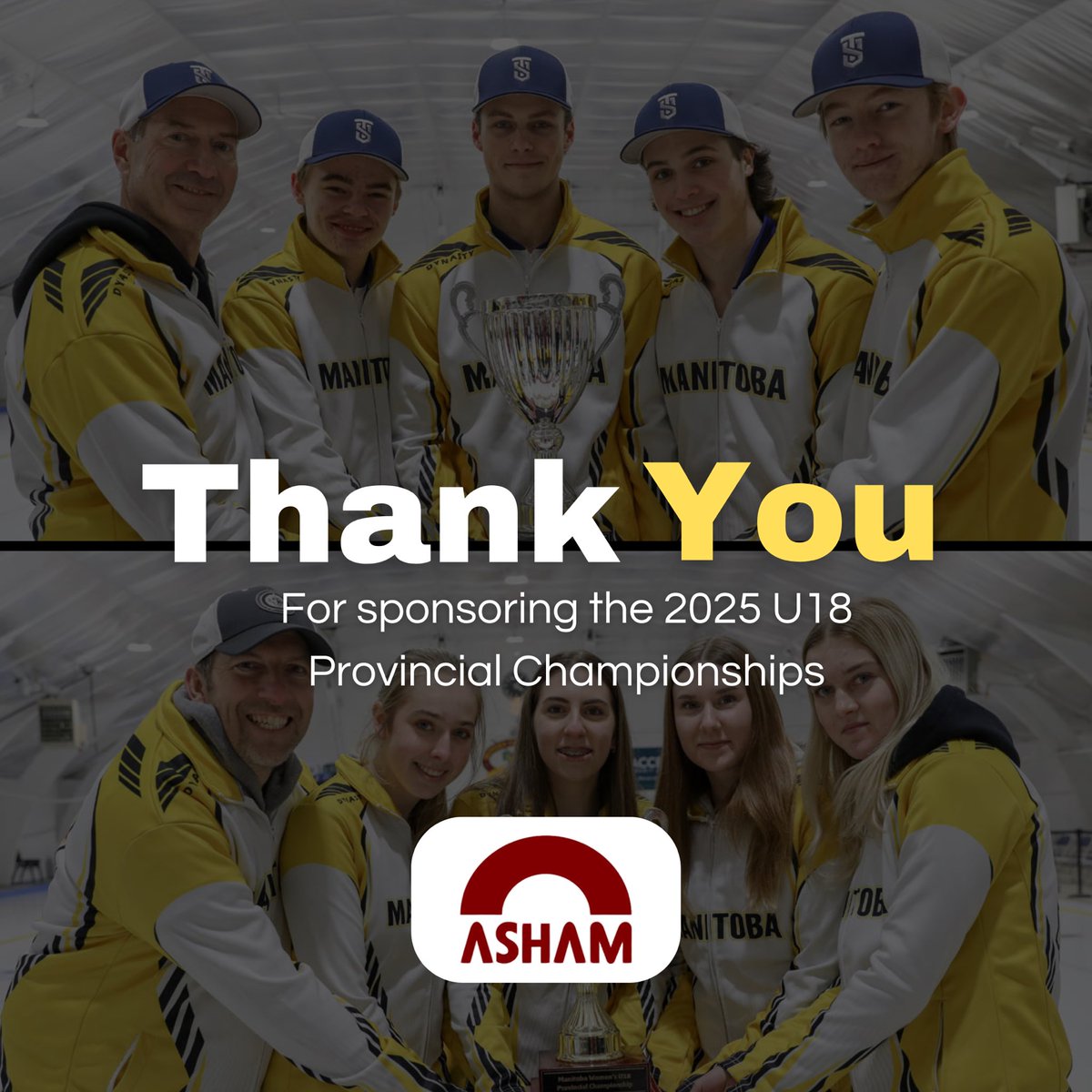 We would like to thank <a href="/AshamCurling/">ASHAM</a> for sponsoring the 2025 U18 provincial championships!

Asham is a family-run Canadian business providing curlers with high-quality shoes, carbon brushes, gloves, mitts, apparel &amp; accessories.

🔗 asham.com

#ProudPartners ❤️