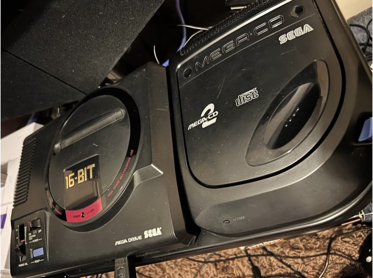 CrtHeaven's tweet photo. Don’t mind me, I’m just here flexing that I recently got a Japanese #MegaCD2 (plus MD1) delivered from Japan! #sega #90s #retrogaming https://t.co/lPwFs4CD2h