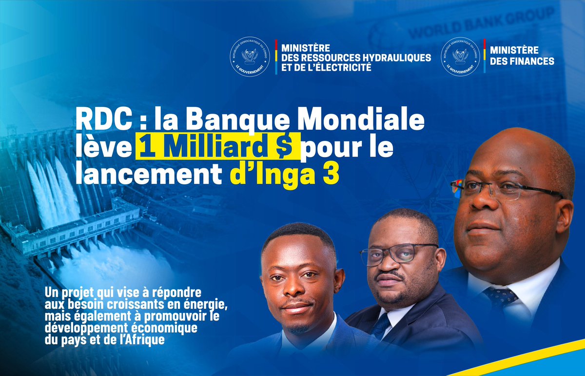 À la demande de Madame <a href="/Sharufa_/">Sharufa</a>, nous allons demander une audience au ministre de l’énergie pour qu’il nous accorde un Space ou nous faire un décryptage clair sur le projet #INGA 3 et les implications de l’investissement d’un milliard de dollars par la Banque Mondiale.
Une sorte
