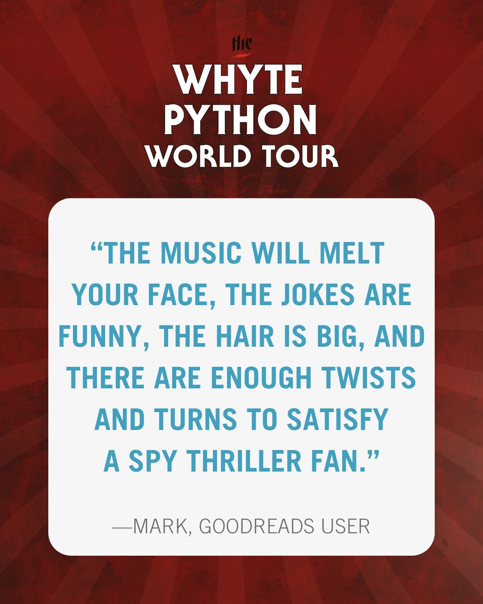 Travis Kennedy (@traviskennedy) on Twitter photo One Writer, One Reader: Huge thanks to the awesomely talented
<a href="/katrosenfield/">Kat Rosenfield</a> , bestselling author of really great thrillers set in Maine; and Goodreads reader Mark for these facemelting quotes supporting THE WHYTE PYTHON WORLD TOUR!
<a href="/doubledaybooks/">Doubleday</a>
<a href="/MichaelJBooks/">Penguin Michael Joseph</a>
<a href="/penguinrandom/">Penguin Random House 🐧🏠📚</a> One Writer, One Reader: Huge thanks to the awesomely talented
<a href="/katrosenfield/">Kat Rosenfield</a> , bestselling author of really great thrillers set in Maine; and Goodreads reader Mark for these facemelting quotes supporting THE WHYTE PYTHON WORLD TOUR!
<a href="/doubledaybooks/">Doubleday</a>
<a href="/MichaelJBooks/">Penguin Michael Joseph</a>
<a href="/penguinrandom/">Penguin Random House 🐧🏠📚</a>