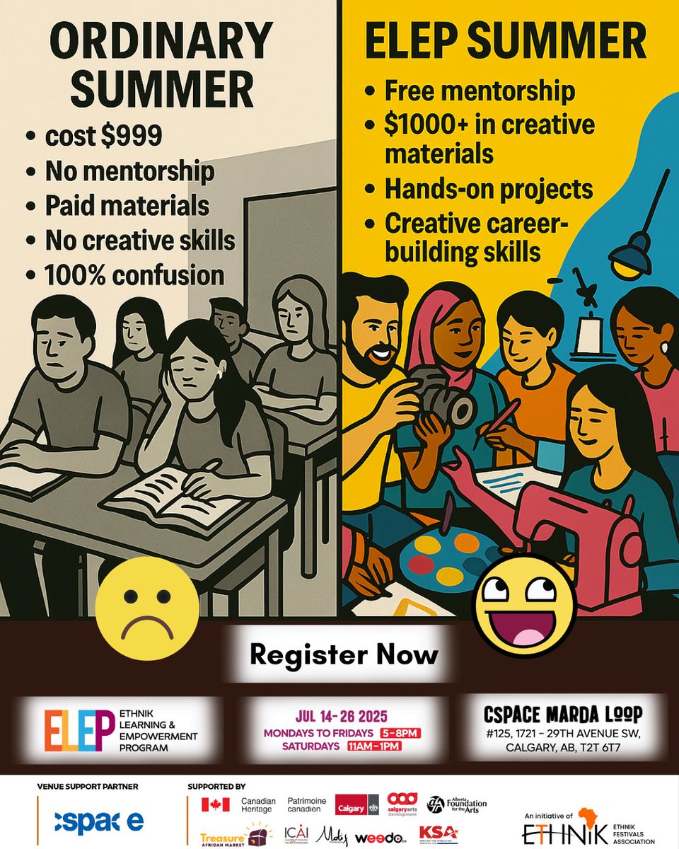 🎨 Hey youth &amp; aspiring artists! Tired of the same old routine? It's time to level up. ELEP is your chance to get hands-on, get mentored, and get serious about your creative future.  
Spots are limited — register now! 📷 ethnikfestivals.com/whats-on/ethni…

#ELEP2025 #EthnikFestivals #EFA