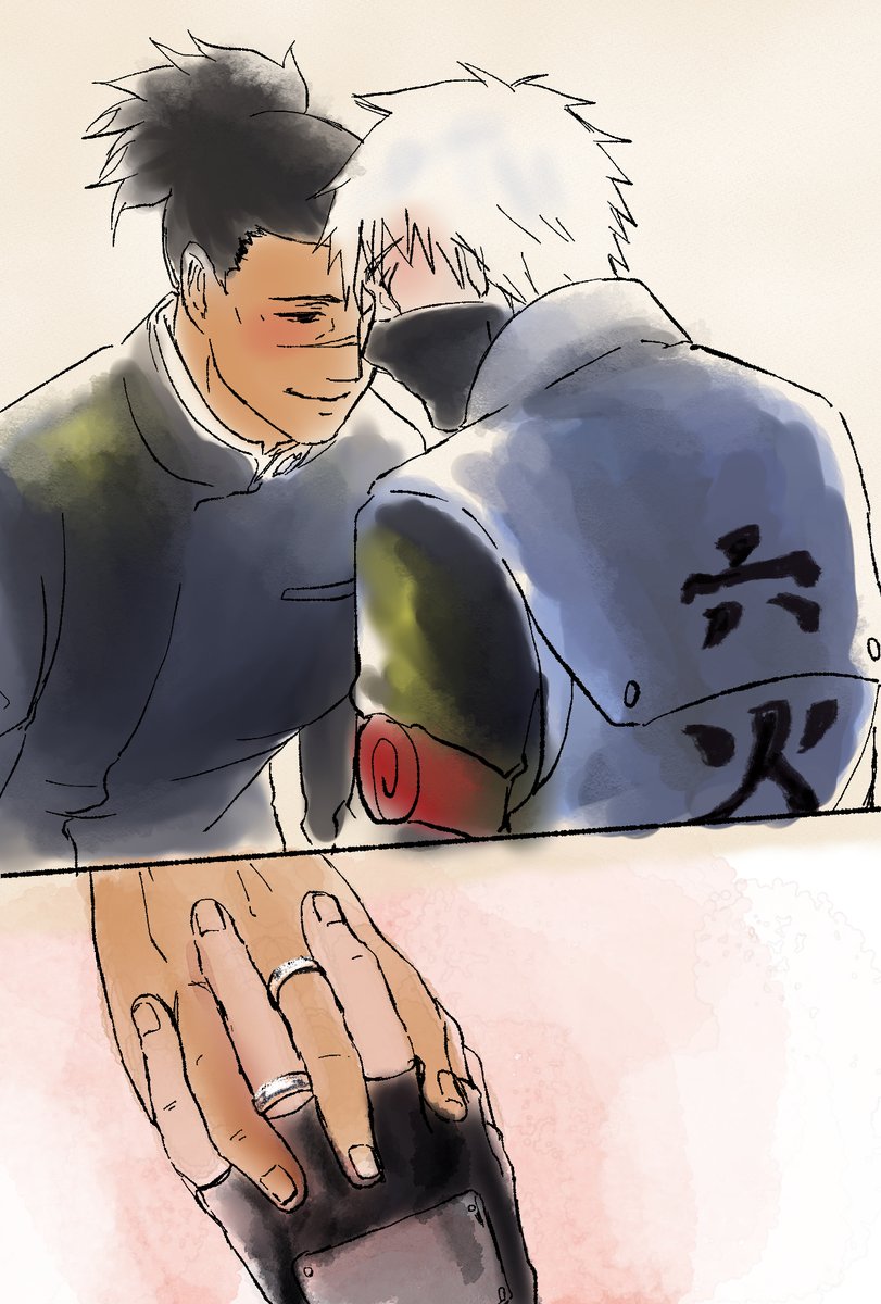 #6月5日は六校の日 結局、時間がとれなかった😭 
So please accept , them being happily married , pic I drew couple years ago💍💍