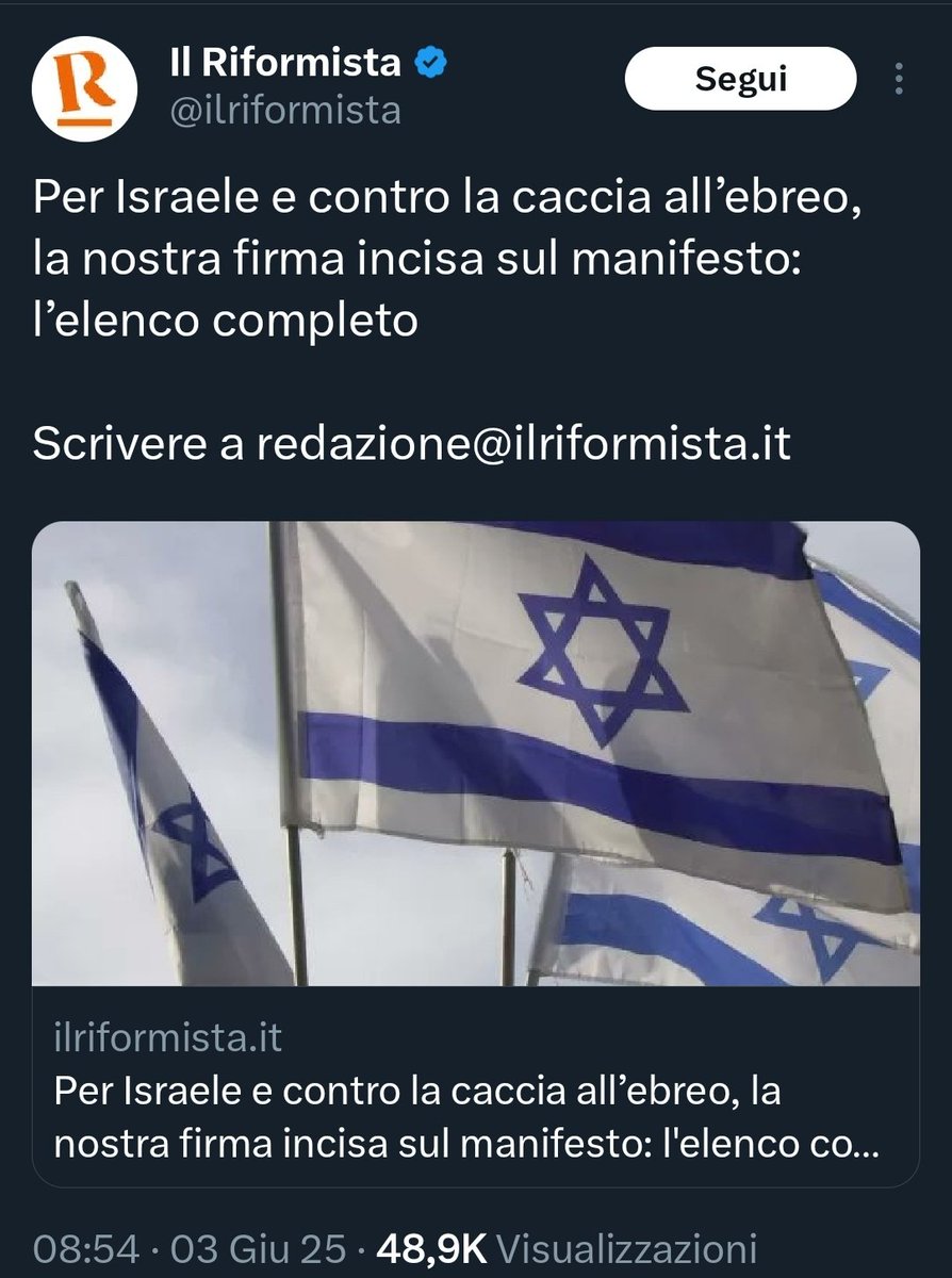 Speriamo che questo elenco di miserabili finisca agli atti di un processo ai sostenitori del genocidio: personalmente auguro il massimo della pena a tutti i firmatari