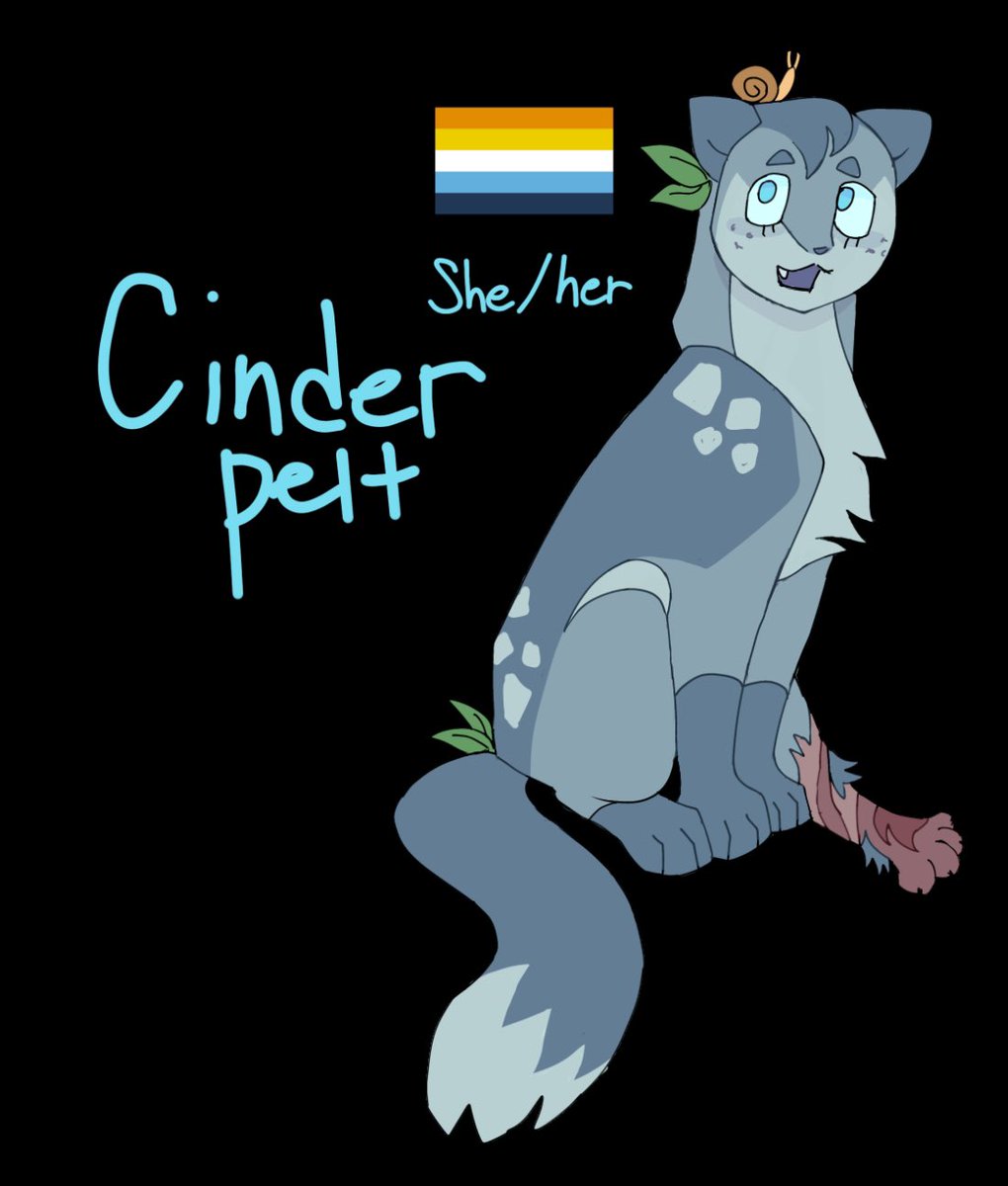 Smoked_Catnip's tweet image. Day 4: CinderPelt is aroace has zero interest in relationships but CinderHeart is madly in love with HollyLeaf and settles for her brother after she’s presumed dead #cinderpelt #warriorcats #warriorcatsdesign #PrideMonth