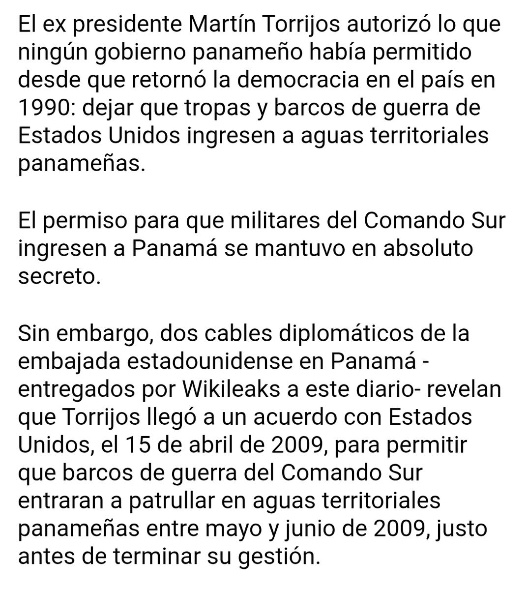 Hay politicos que piensan que la poblacion es pendeja y por politiqueria barata quieren ganar gracia. La presencia militar de USA jamás se ha ido de Panamá, incluso en la administracion Torrijos la hubo. Que no se olvide el 15 de abril de 2009 y que existen los Wikileaks.