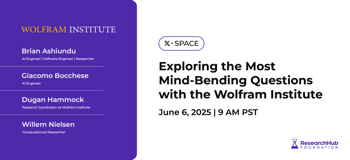 What if the universe is just a program?

We're going live with researchers from the Wolfram Institute to explore the code behind reality.

June 6, 2025 | 9 AM PST