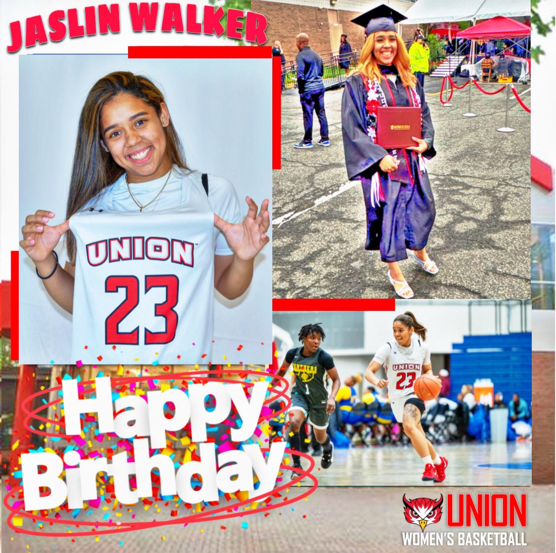 #OwlNation, help us in wishing an amazing &amp; very Happy Birthday to Jaslin Walker 🥳🎂🎉🎁🎊 #Family #UCWBB #LadyOwls #goOwls #UnionWBB  #WeAreOwlStrong 🦉💪🏾 #AllIn